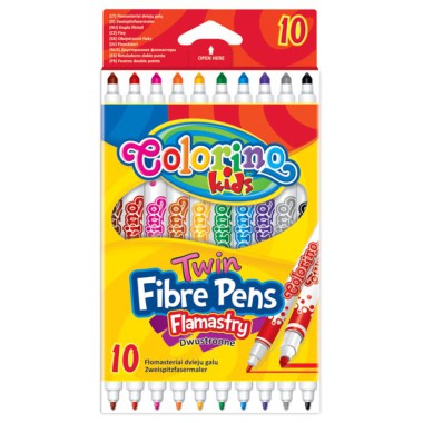 FLAMASTRY DWUSTRONNE 10 KOLORÓW COLORINO