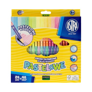 Astra Kredki pastelowe 24/48 + temperówka