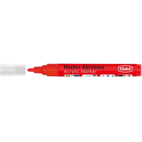 TOMA Marker Akrylowy czerwony 4 mm TOMA Marker Akrylowy czerwony 4 mm