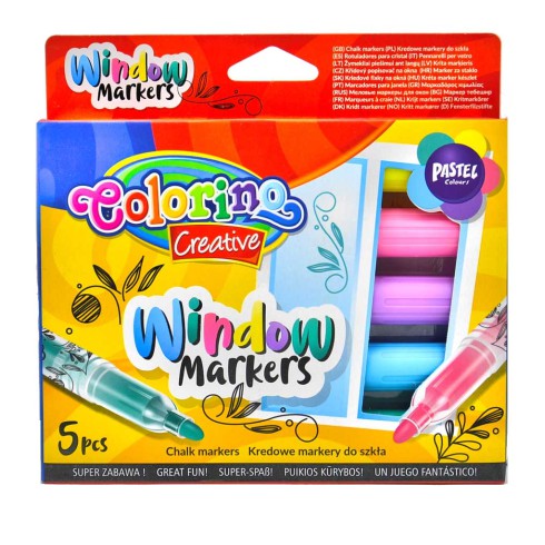 COLORINO Markery kredowe pastelowe do szkła COLORINO Creative COLORINO Markery kredowe pastelowe do szkła COLORINO Creative