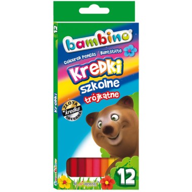 BAMBINO Kredki ołówkowe 12 kol 18cm trójkątne