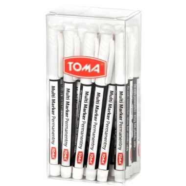 TOMA Pisak Marker permanentny biały CD 1mm TO-333