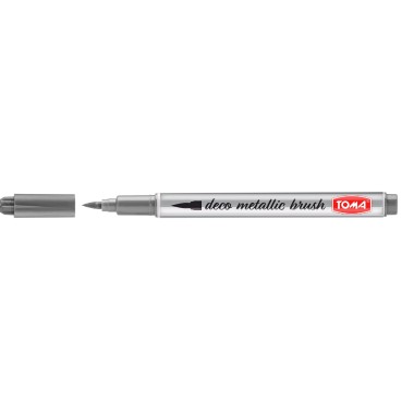 TOMA Pisak deco metallic brush srebrny