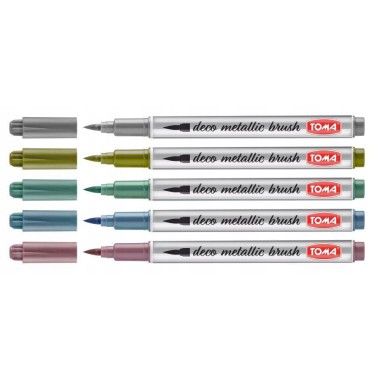 TOMA Pisak deco metallic brush srebrny