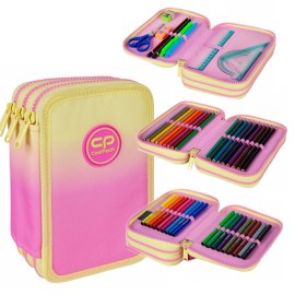 Piórnik szkolny CoolPack Jumer 3-komory z wyposażeniem Gradient Peach E67614