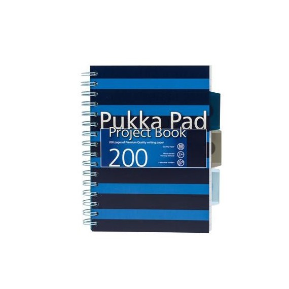 KOŁOZESZYT NOTATNIK PUKKA PAD PROJECT BOOK NAVY NIEBIESKI A5 200 STRON KRATKA