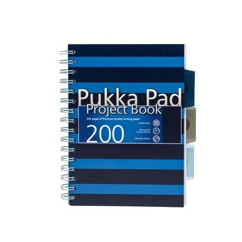 KOŁOZESZYT NOTATNIK PUKKA PAD PROJECT BOOK NAVY NIEBIESKI A5 200 STRON KRATKA