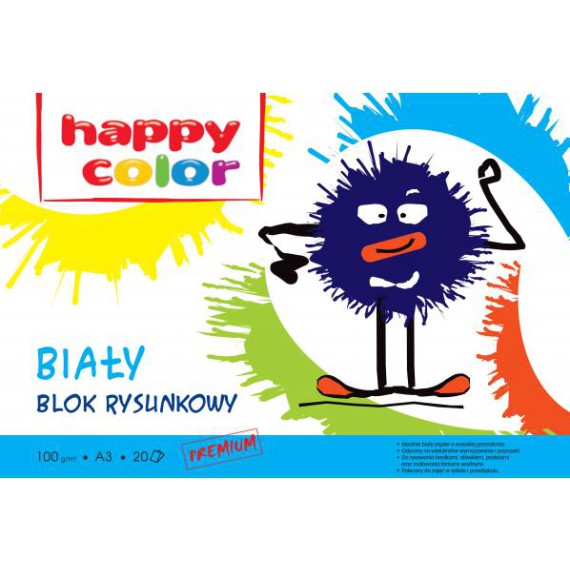 BLOK RYSUNKOWY BIAŁY HAPPY COLOR A3 100G/M2