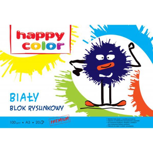 BLOK RYSUNKOWY BIAŁY HAPPY COLOR A3 100G/M2