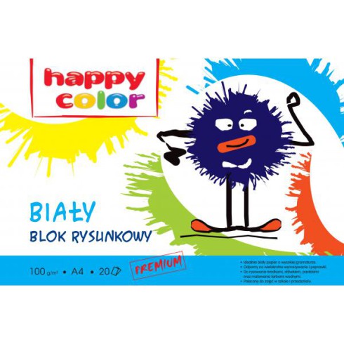 BLOK RYSUNKOWY BIAŁY HAPPY COLOR A4 100G/M