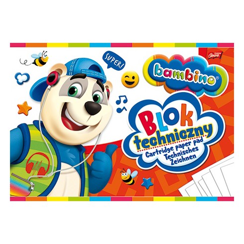 BLOK TECHNICZNY A4 10 KARTEK BAMBINO
