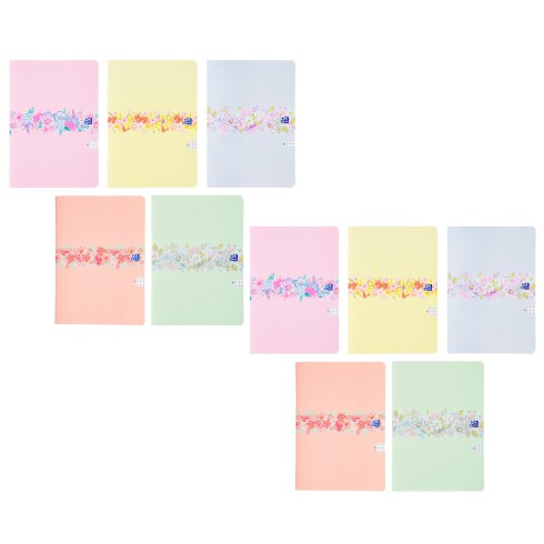 Oxford Zeszyt A5 60 k kratka flowers pastel 10szt Oxford Zeszyt A5 60 k kratka flowers pastel 10szt