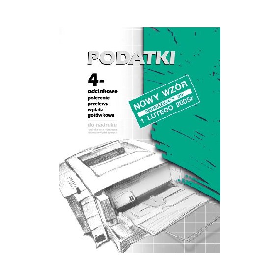 PODATKI. Polecenie przelewu - wpłata gotówkowa (4 odc.) A4 M&ampampampP