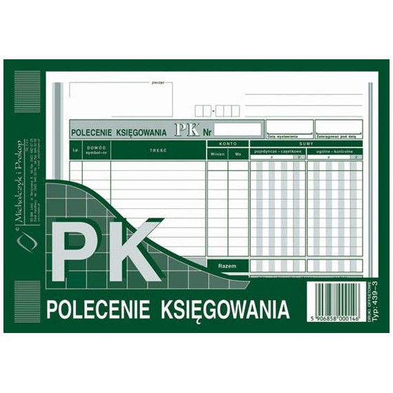 Druk Polecenie księgowania A5  M&ampampP