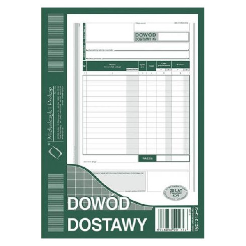 Druk Dowód dostawy A5 M&ampampP