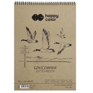Happy Color Szkicownik na spirali Ptaki A4 biały 80art. 90g