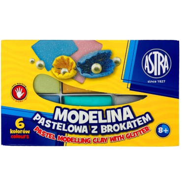 ASTRA MODELINA PASTELOWA Z BROKATEM SZKOLNA 6 KOL
