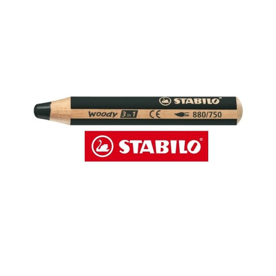 KREDKA WOODY 3w1 STABILO CZARNA