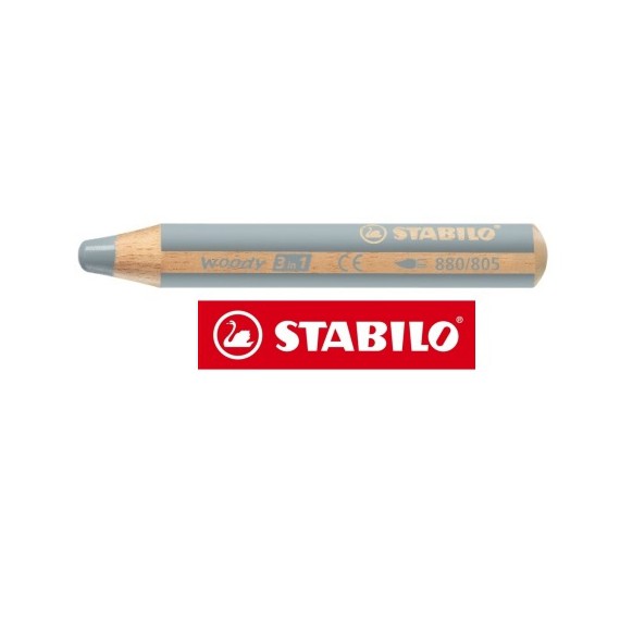 KREDKA WOODY 3w1 STABILO SREBRNA
