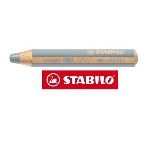 KREDKA WOODY 3w1 STABILO SREBRNA