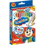 KREDKI BAMBINO W DREWNIANEJ OPRAWIE Z TEMPERÓWKĄ 12 kol.
