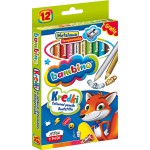 KREDKI BAMBINO W DREWNIANEJ OPRAWIE Z TEMPERÓWKĄ 12 kol.