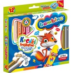 KREDKI BAMBINO TRÓJKĄTNE- OPRAWA DREWNIANA 12 kolorów KREDKI BAMBINO TRÓJKĄTNE- OPRAWA DREWNIANA 12 kolorów