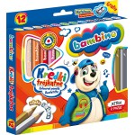 KREDKI BAMBINO TRÓJKĄTNE- OPRAWA DREWNIANA 12 kolorów KREDKI BAMBINO TRÓJKĄTNE- OPRAWA DREWNIANA 12 kolorów
