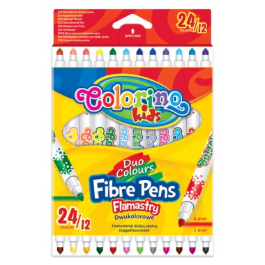 FLAMASTRY MAZAKI DWUSTRONNE 12/24 KOLORY COLORINO
