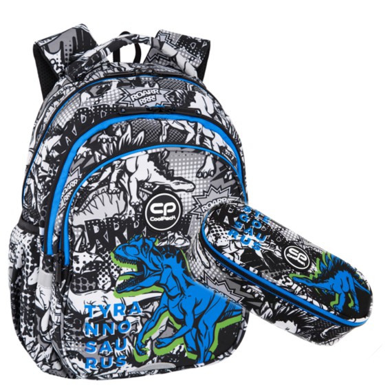 Coolpack Plecak szkolny 2w1 klasa 1-3 T-REX zestaw