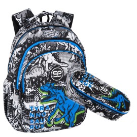 Coolpack Plecak szkolny 2w1 klasa 1-3 T-REX zestaw