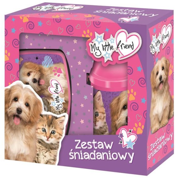 ZESTAW ŚNIADANIOWY MY LITTLE FRIEND KOT BIDON ŚNIADANIÓWKA