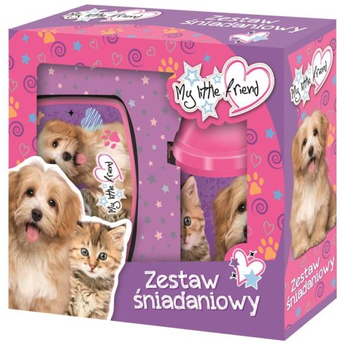 ZESTAW ŚNIADANIOWY MY LITTLE FRIEND KOT BIDON ŚNIADANIÓWKA