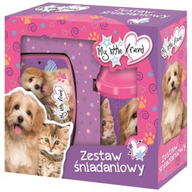 ZESTAW ŚNIADANIOWY MY LITTLE FRIEND KOT BIDON ŚNIADANIÓWKA