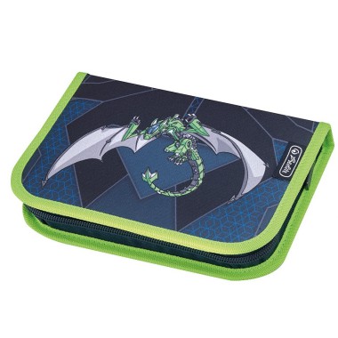 HERLITZ PIÓRNIK SZKOLNY Z WYPOSAŻENIEM POJEDYNCZY GREEN ROBO DRAGON