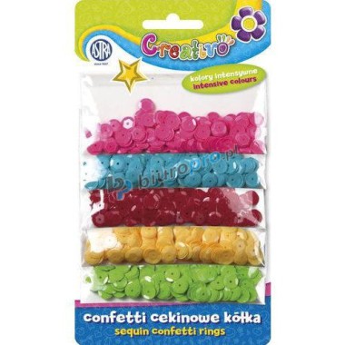 ASTRA CONFETTI CEKINOWE KÓŁKA MIX 5 KOLORÓW INTENSYWNYCH (335116006)
