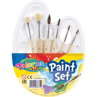 ZESTAW DO MALOWANIA PALETKA+ 6 PĘDZELKÓW COLORINO