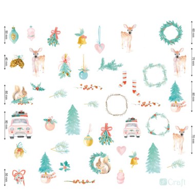 CRAFT Kształty papierowe. Jolly Christmas 44 szt.
