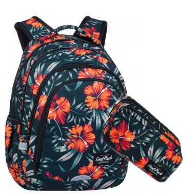 Coolpack Plecak szkolny młodzieżowy 2w1 RIO KWIATY ZESTAW