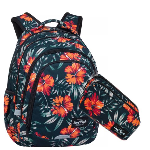 Coolpack Plecak szkolny młodzieżowy 2w1 RIO KWIATY ZESTAW