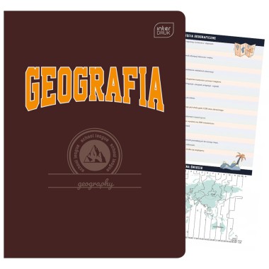 ZESZYT GEOGRAFIA W KRATKĘ A5 TEMATYCZNY 60 KARTEK INTERDRUK HYBRID