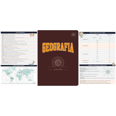 ZESZYT GEOGRAFIA W KRATKĘ A5 TEMATYCZNY 60 KARTEK INTERDRUK HYBRID