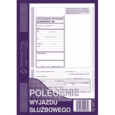 DRUK 505-3 POLECENIE WYJAZDU SŁUŻBOWEGO A5 M&ampampP