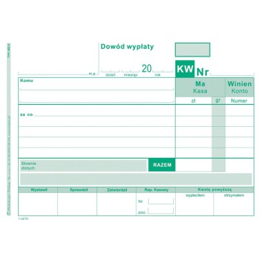 DRUK KW DOWÓD WPŁATY A6 402-5