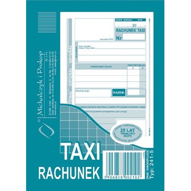 druk TAXI rachunek