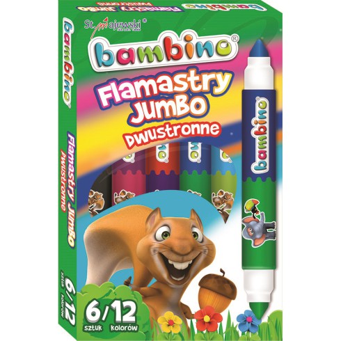 BAMBINO FLAMASTRY DWUSTRONNE JUMBO 12 KOLORÓW