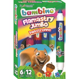 BAMBINO FLAMASTRY DWUSTRONNE JUMBO 12 KOLORÓW