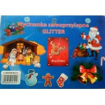 WYCINANKA SAMOPRZYLEPNA GLITTER MOTYW ŚWIĄTECZNY BOŻE NARODZENIE A4
