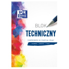 OXFORD BLOK TECH A4/10 BIAŁY 250G