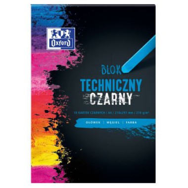 Oxford Blok techniczny czarny A4/210G 10 KARTEK
